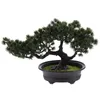 Décorations de Noël Simulation Bonsai Plantes artificielles pour la décoration intérieure Faux réaliste en plastique Mini Pot d'herbe Modèle Fleurs 231215