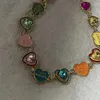 Chain Fashion Color Love Drop Enamel Bracelet for Women INS New Design Cute Heart shaped Candy Color Bracelet J240508