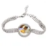 Charm Bracelets Rhinestones Metal Bracelet Thermal Transfer Round High Quality Heat Blank For Women