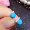 Boucles d'oreilles KJJEAXCMY bijoux fins bleu naturel Turquoise 925 argent Sterling femmes clous d'oreille Test de soutien