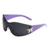 Lunettes de soleil sans monture Y2K Femmes Hommes Surdimensionnés Tendance Star Lunettes de soleil Punk One Piece Lunettes Sports Verre Shades Lunettes