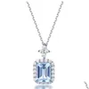 Pendant Necklaces S925 Sier Womens Natural Blue Topaz Per Bottle Engagement Anniversary Necklace Jewelry Drop Delivery Pendants Dh2Ne