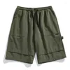 Shorts masculinos moda boardshorts homens casual solto baggy carga streetwear bolso verão cinto lateral roupas