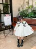 Vestidos de niña 2023 versión coreana vestido de verano para niños flor de manga larga borde con volantes dulce diseño de moda avanzado para niñas