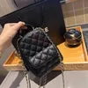 24c Caviar Designer-Rucksack für Damen, große Kapazität, Handtasche, luxuriöse Metallkette, Umhängetasche, Mini-Modetasche, klassische Diamant-Stepptasche, Umhängetasche, Schultasche