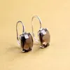 Dangle Earrings KQDANCE Emerald Green Amethyst Smoky Quartz Drop Sterling Silver 925 Jewelry Blue Gemstone Cutting For Women