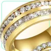 Wedding Rings Luxury Fashion His And Hers Couple Mens Stainless Steel Womens Infinity Princess Eternity Band Ring Set75199718301404