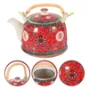 Ensembles de vaisselle bouilloire à thé en céramique petit Pot théière de bureau décor émail avec poignée céramique El maison