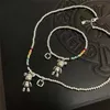 925 Stempel Halskette Armband Schmuck Trend Einfache Perlenkette Design Bär Zirkon Anhänger Party Schmuck GC1135197j