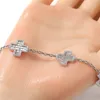 Nieuw aangekomen kruisarmband Lichte luxe Lab Diamond ingelegde nisontwerp Veelzijdige armbanden voor dames
