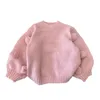 Pullover Girls 'Sweater Automn Children's Foreign Style Lantern Sweater Hairball Baby Baby Ligned Hiver Winter Vêtements 1-9y 231215