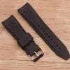 Assista Bandas Acessórios Silicone Strap Curvo Interface 24mm Pin Buckle Men's para todas as marcas255J