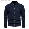 Men's Polos AIOPESON Knitted Mens Cardigan Cotton High Quality Button Mock Neck Sweater for Men New Winter Fashion Designer Cardigans Men Q231215