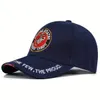 Toptan Deniz Piyadeleri Polis Beyzbol Şapkası Ordusu Açık Güneşlik Şapkası Ayarlanabilir Unisex Mektup İşlemeli Zirve Şapkası