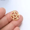 Pendant Necklaces 5pcs/Lot Stainless Steel Metal DIY Pendants Necklaces for Women Small Pentagram Charms For Jewelry Making Handmade SuppliesL231215