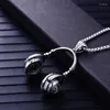 Chains Wholesale Creative Fashion Music Headset Pendant Titanium Steel Men's Necklace Jewelry