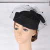 Fashion Black High Quality Fascinator Hats Base with Birdcage Veil Veils Bridal Occasion Accessoires de cheveux Cocktail Myq136