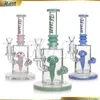 Hittn Factory 2024 New Bong Mushroom Perc Glass Bong Water Pipe 9.7 Inches Milk Colors Straight Tube Hand Blown Water Bong 14mm Male Joint 420 Gift