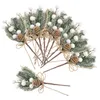 Fleurs décoratives, 10 pièces, pics de baies de noël, pics floraux de vacances d'hiver pour décoration DIY