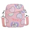 Flickor älskar hjärtkaninbrev tryckta handväskor barn tecknad Sinlge axelväska barn nylon messenger väskor z6035