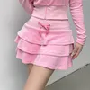 Women s Hoodies Darlingaga Sweet Pink Zip Up Autumn Hoodie Jacket Cropped Coat Korean Fashion Slim Sweatshirt Coquette Clothes Pockets Outerwear 231214