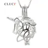 Cluci Fashion 925 Sterling Silver Unicorn Cageペンダント真珠を作る女性用ネックレスジュエリー3PCS S18101607247E