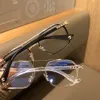 Designer Celina Anti-Blue Light Glasses Transparent Frame Double-Beam Pilot Flat Light Eye Frame kan utrustas med flera grader av kvinnlig myopi-linsram