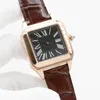 Le Menwatch Men Womenwatch 39mm Square Gold Quartz Leather Strap Pin Buckle Wristwatches Watch for Ladies Watches Montre de Luxe