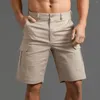 Shorts masculinos moda cintura alta botões troncos verão fino ajuste preto na altura do joelho roupas masculinas perna larga curta