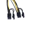 New Laptop Adapters Chargers 6Pin PCI Express to Dual PCIE 8 (6+2) Pin Power Cable 20cm Motherboard Graphics Card PCI-E GPU Power Data Cable Splitter