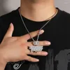 Pendanthalsband Lettes gatupengar med dollarväska Guns Hook Mens Necklace 5a Cz Hip Hop Jewelry Gift