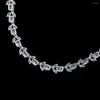 Ketting Oorbellen Set Luxe Volledige 5A Zirconia Bruids Y Bruiloft Oorbel Vrouwen Prom Party CN10293