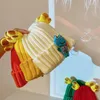 Berretti cartone animato per bambini casual per la rana Cappello a maglia corna di berretto berretto Cappello a maglia pieghevole inverno autunno