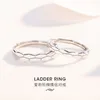 Anéis de casamento anéis de platina para homens e mulheres conjunto de casal casamento pt950 platina moda simples anel móvel ajustável 231214