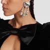 Dangle Earrings Europe Designer Brand Water Droplet Crystal Heart Ear Clip Women Wedding Party Jewelry Trend