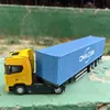 Modèle de voiture moulé sous pression 1/50 Simulation grand camion jouet modèle de voiture en alliage moulé sous pression conteneur de transport véhicule voiture pour garçon cadeaux avec son lumière tirer vers l'arrière 231214