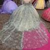 Luxury Light Green Quinceanera Dress Ball Gown Sweet 16 Girls Beading Appliques Lace With Cape Birthday Party Prom Dresses 15 Vestidos