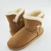 Stivali da neve classici australiani da donna di alta qualità con nappe in vera pelle di pecora naturale in pelliccia invernale alla caviglia 230922