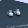 Orecchini pendenti con perla d'acqua dolce da 8-9 mm bianca forte luce quasi impeccabile per donna Argento S925