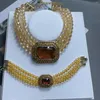 Chaînes Moyen Vintage Cristal Diamant Pendentif Collier Européen Et Américain Style Rétro Carré Multi-chaîne Bracelet