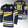 PERSONALIZADO PERSONALIZADO Michigan Wolverines 100th Hockey Jersey Gavin Brindley Mackie Samoskevich Adam Fantilli Jackson Hallum Luke Hughes Frank Nazar