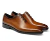 Homens genuínos Sapatos Oxford Top de couro pontudo de qualidade de luxo Black Brown Men Business Office Shoes formais