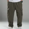 Мужские брюки в стиле хип-хоп, осенние и зимние комбинезоны с несколькими карманами и высокой талией, с открытой спиной, для дома, спальни