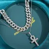 Hanger Kettingen Glanzend Kristal Kruis Voor Vrouwen Mannen Punk Miami Iced Out Cubaanse Ketting Kraag Hip Hop Sieraden 231214