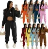 Designer Women Tracksuits Off Shoulder Outfits Hoodie Leggings 2 Piece Sets Sexy Trousers Bodycon Pants Apparel Crop Top Fashion Fall Clothes