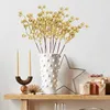 Decorative Flowers Zinnia Artificial 28cm Fruit Cuttings Gold Glitter Foam Christmas Berries Festive Hanging Bush