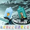 オリジナルWaspe 100％使い捨てタバコ12000パフ、長持ちするバッテリー、メッシュコイル付きカートリッジ-0％、2％、または5％-10フレーバー配分可能な蒸気50pcsから選択