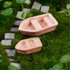 Garden Decorations DIY Ornaments Accessories Resin Craft Retro Wood Boat Model Figure Toys Micro Decoration