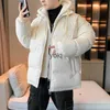 Parkas masculinas casuais 2023 inverno com capuz algodão acolchoado jaets cor sólida outono i quente outwear casacos soltos tops cloesyolq