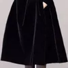 Городские сексуальные платья Lautaro Осень Midi Vintage Black Velvet Party Dress Водолазка с воротником с длинным рукавом Ретро Элегантные роскошные вечерние платья для женщин 231215